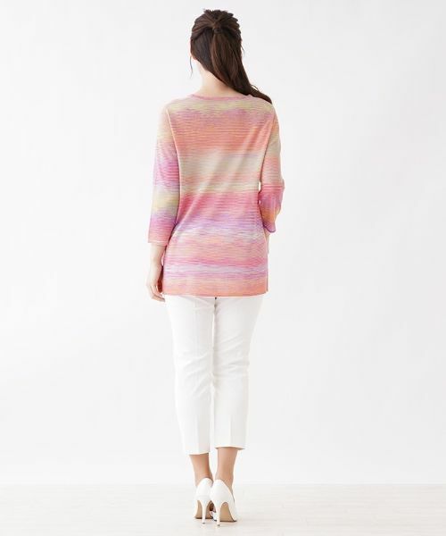 Leilian / レリアン ニット・セーター | マルチボーダーニットチュニック【FASHION SUITE】 | 詳細3