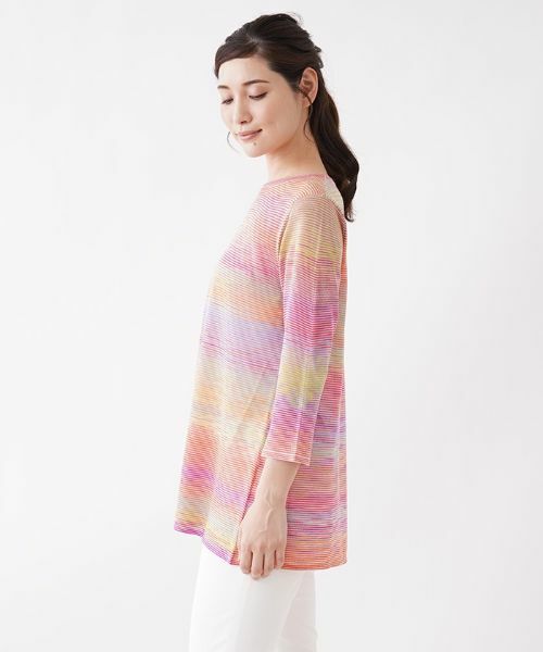 Leilian / レリアン ニット・セーター | マルチボーダーニットチュニック【FASHION SUITE】 | 詳細5