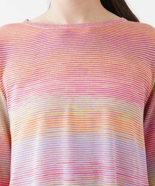 Leilian / レリアン ニット・セーター | マルチボーダーニットチュニック【FASHION SUITE】 | 詳細7