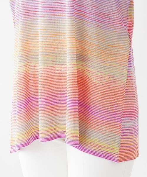 Leilian / レリアン ニット・セーター | マルチボーダーニットチュニック【FASHION SUITE】 | 詳細9