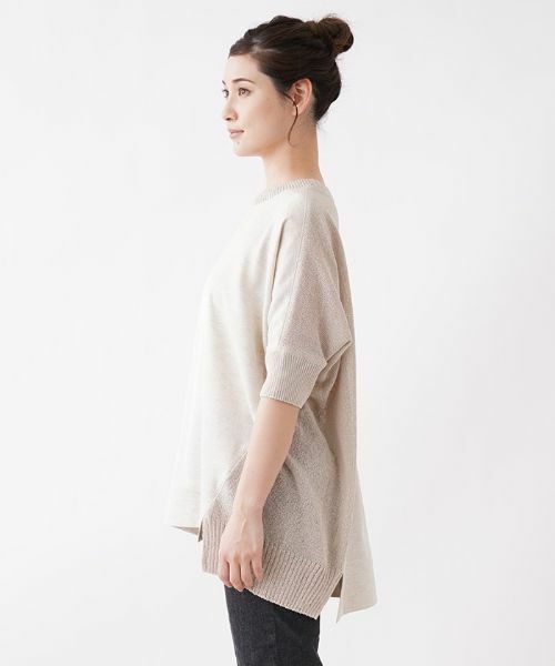Leilian / レリアン ニット・セーター | 異素材使いドルマンスリーブプルオーバー | 詳細5