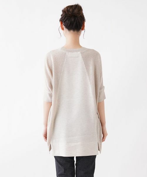 Leilian / レリアン ニット・セーター | 異素材使いドルマンスリーブプルオーバー | 詳細6