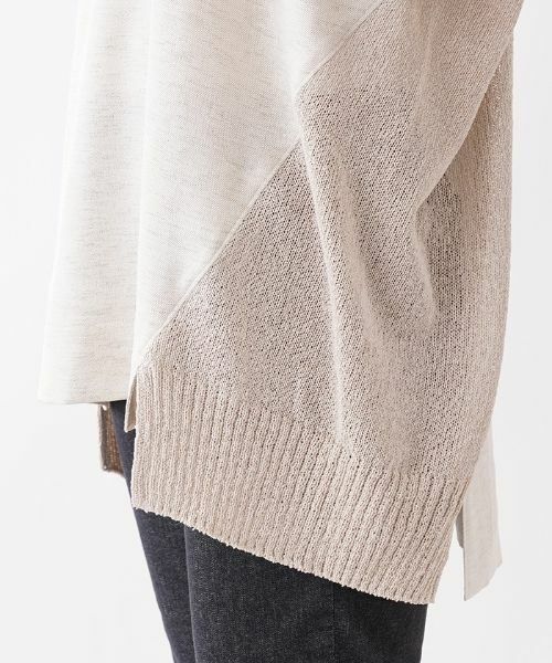Leilian / レリアン ニット・セーター | 異素材使いドルマンスリーブプルオーバー | 詳細9
