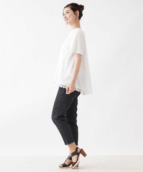Leilian / レリアン カットソー | レースつき半袖カットソー【Leilian：EZUMI】 | 詳細2