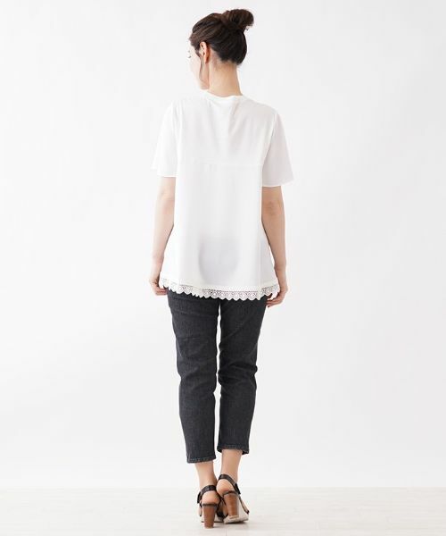 Leilian / レリアン カットソー | レースつき半袖カットソー【Leilian：EZUMI】 | 詳細3