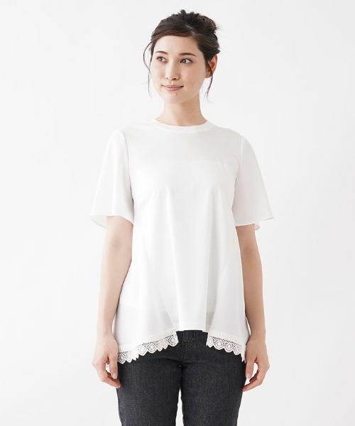 Leilian / レリアン カットソー | レースつき半袖カットソー【Leilian：EZUMI】 | 詳細4