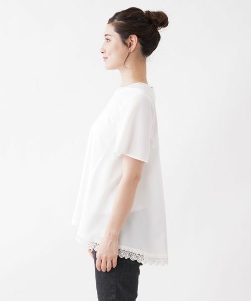 Leilian / レリアン カットソー | レースつき半袖カットソー【Leilian：EZUMI】 | 詳細5