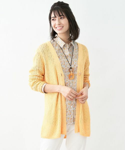 Leilian / レリアン カーディガン・ボレロ | Vネックカーディガン【Leilian the week】(イエロー)