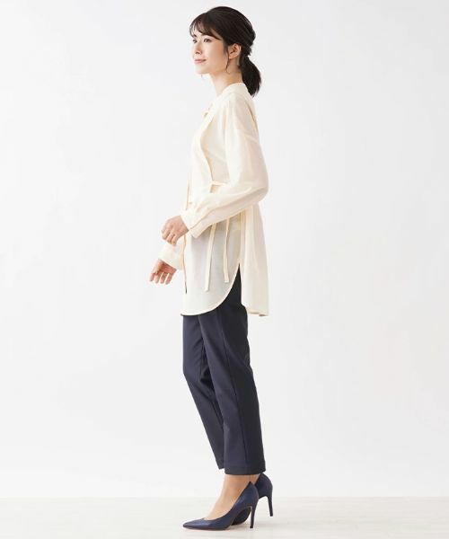 Leilian / レリアン シャツ・ブラウス | ピンタックバンドカラーブラウス | 詳細2