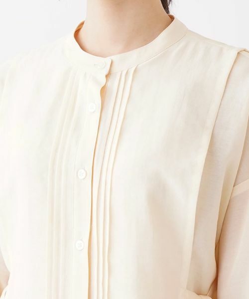 Leilian / レリアン シャツ・ブラウス | ピンタックバンドカラーブラウス | 詳細7