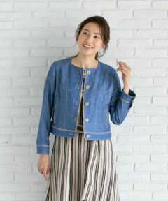 Leilian / レリアン テーラードジャケット | 洗えるストレッチノーカラージャケット