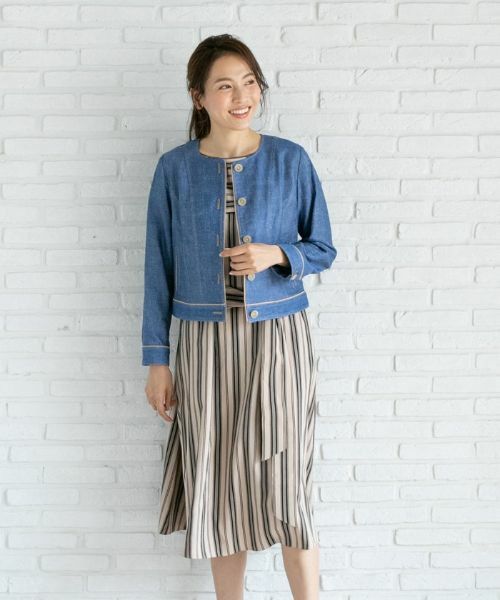 Leilian / レリアン テーラードジャケット | 洗えるストレッチノーカラージャケット | 詳細1