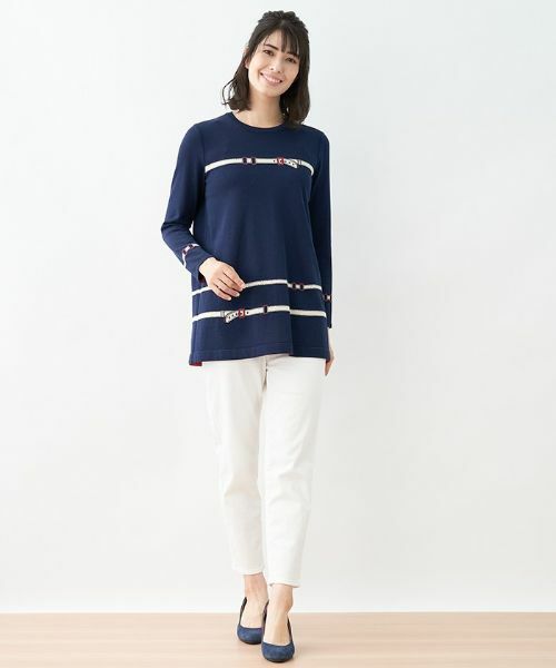 Leilian / レリアン ニット・セーター | ベルト柄ニット【Leilian the week】 | 詳細1