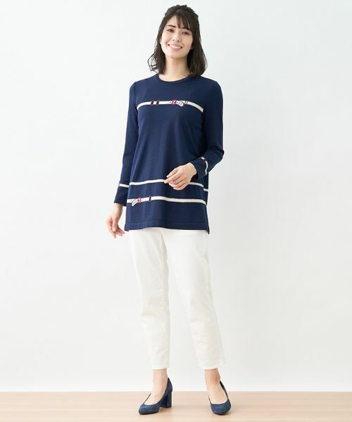 Leilian / レリアン ニット・セーター | ベルト柄ニット【Leilian the week】 | 詳細2