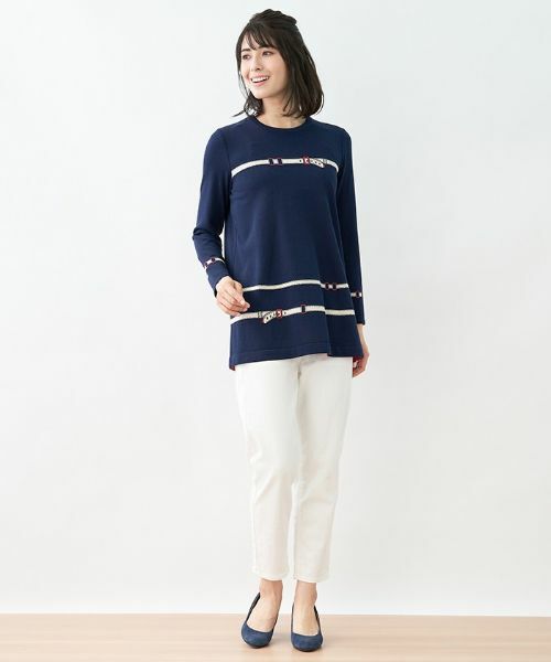 Leilian / レリアン ニット・セーター | ベルト柄ニット【Leilian the week】 | 詳細9