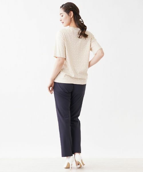 Leilian / レリアン Tシャツ | ボタニカル柄ロゴプリントTシャツ【MUSE BY ROCHAS Premiere】 | 詳細3