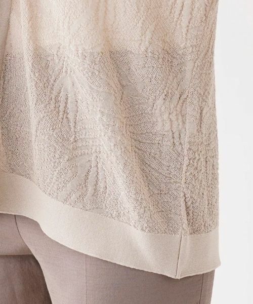 Leilian / レリアン カーディガン・ボレロ | レリーフ柄Vネック7分袖カーディガン | 詳細9