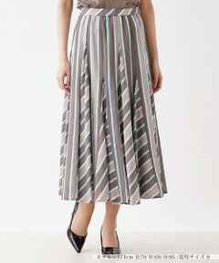 Leilian / レリアン ミニ・ひざ丈スカート | 切り替えストライプスカート