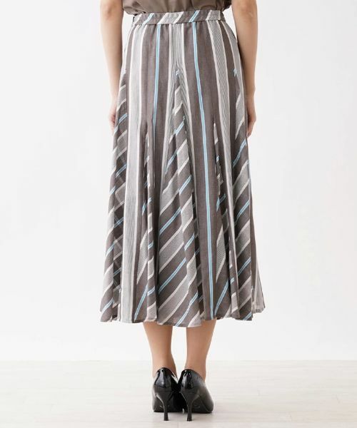 Leilian / レリアン ミニ・ひざ丈スカート | 切り替えストライプスカート | 詳細6