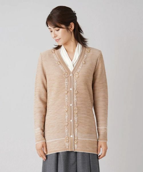 Leilian / レリアン カーディガン・ボレロ | 【ONOFF使える】フラワービジューカーディガン【CORSINI & PROTI】 | 詳細10