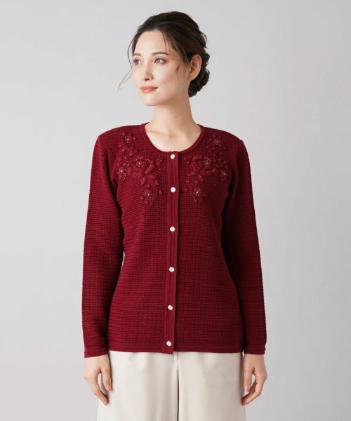 Leilian / レリアン カーディガン・ボレロ | 刺繍デザインニットカーディガン【CORSINI & PROTI】 | 詳細4