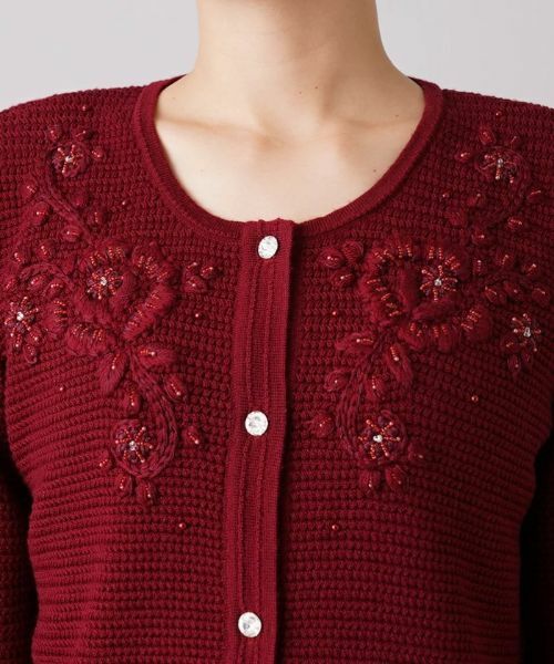 Leilian / レリアン カーディガン・ボレロ | 刺繍デザインニットカーディガン【CORSINI & PROTI】 | 詳細7