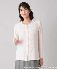 Leilian / レリアン カーディガン・ボレロ | フラワー刺繍クルーネックカーディガン【CORSINI & PROTI】