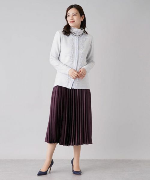 Leilian / レリアン カーディガン・ボレロ | フラワー刺繍クルーネックカーディガン【CORSINI & PROTI】 | 詳細1