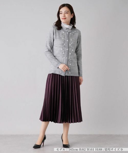 Leilian / レリアン カーディガン・ボレロ | フラワー刺繍クルーネックカーディガン【CORSINI & PROTI】 | 詳細4