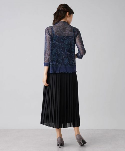 Leilian / レリアン カットソー | 【パワーネット】シアーペイズリープリントハイネックカットソー | 詳細3