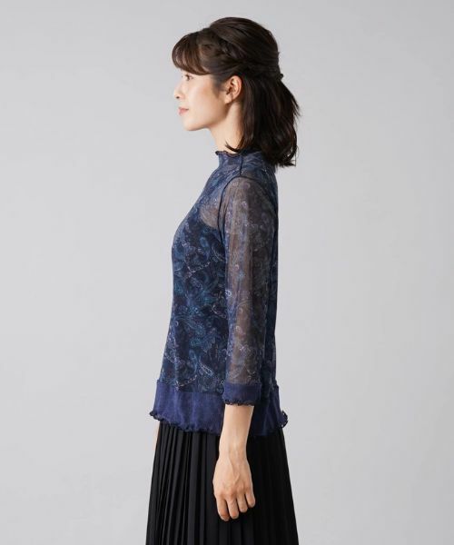 Leilian / レリアン カットソー | 【パワーネット】シアーペイズリープリントハイネックカットソー | 詳細5