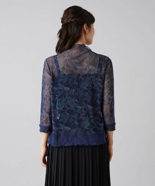 Leilian / レリアン カットソー | 【パワーネット】シアーペイズリープリントハイネックカットソー | 詳細6