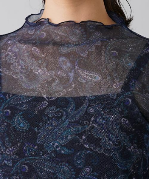Leilian / レリアン カットソー | 【パワーネット】シアーペイズリープリントハイネックカットソー | 詳細7