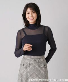 Leilian / レリアン カットソー | シアーハイネックトップス