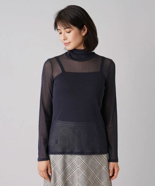 Leilian / レリアン カットソー | シアーハイネックトップス | 詳細4