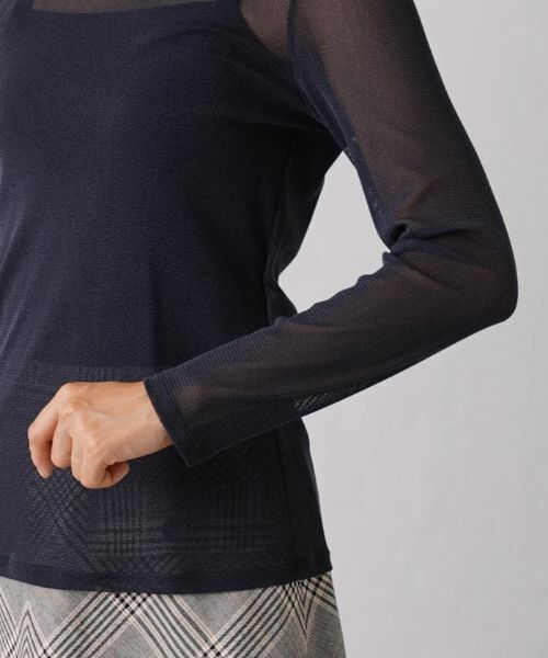 Leilian / レリアン カットソー | シアーハイネックトップス | 詳細9