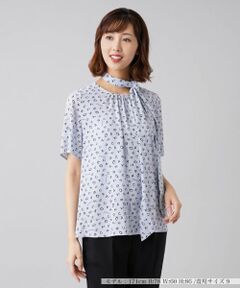 Leilian / レリアン シャツ・ブラウス | リボンベルト付きイニシャルロゴブラウス【ROCHAS Premiere】