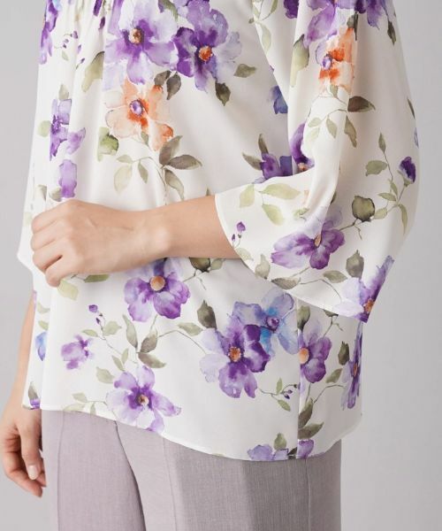 Leilian / レリアン シャツ・ブラウス | フラワープリントブラウス【ROCHAS Premiere】 | 詳細12