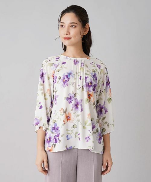 Leilian / レリアン シャツ・ブラウス | フラワープリントブラウス【ROCHAS Premiere】 | 詳細7