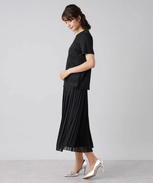 Leilian / レリアン カットソー | 幾何学調レース切替クルーネックカットソー【ROCHAS Premiere】 | 詳細2