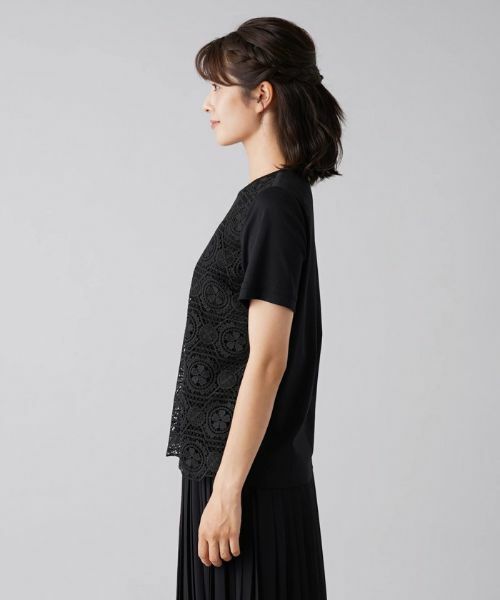 Leilian / レリアン カットソー | 幾何学調レース切替クルーネックカットソー【ROCHAS Premiere】 | 詳細5