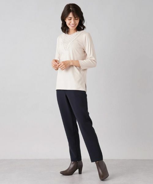 Leilian / レリアン ニット・セーター | 柄編みニット切替プルオーバー | 詳細12