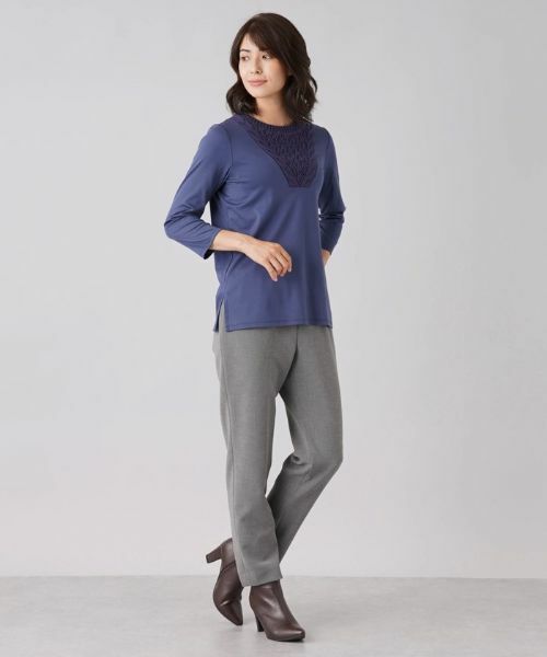 Leilian / レリアン ニット・セーター | 柄編みニット切替プルオーバー | 詳細15