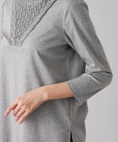 Leilian / レリアン ニット・セーター | 柄編みニット切替プルオーバー | 詳細9