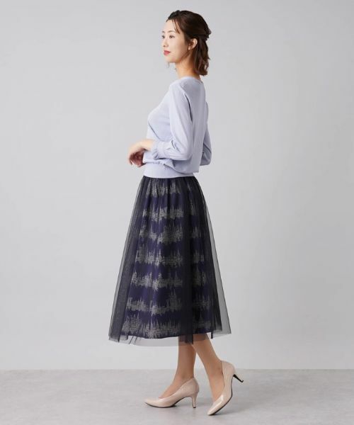 Leilian / レリアン ミニ・ひざ丈スカート | 総柄プリントフレアスカート | 詳細2