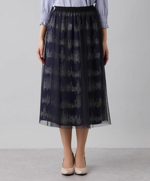 Leilian / レリアン ミニ・ひざ丈スカート | 総柄プリントフレアスカート | 詳細5