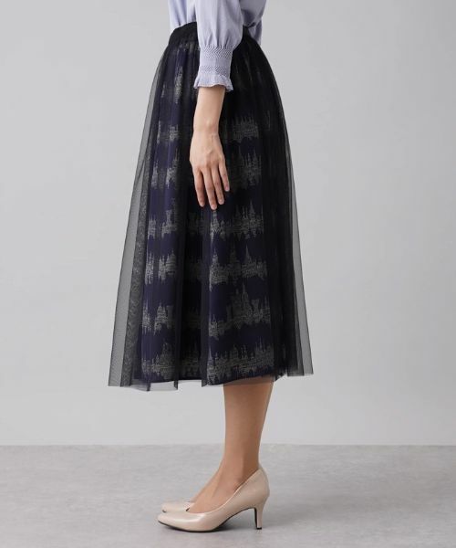 Leilian / レリアン ミニ・ひざ丈スカート | 総柄プリントフレアスカート | 詳細6