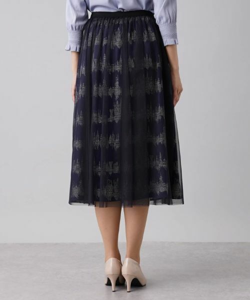 Leilian / レリアン ミニ・ひざ丈スカート | 総柄プリントフレアスカート | 詳細7