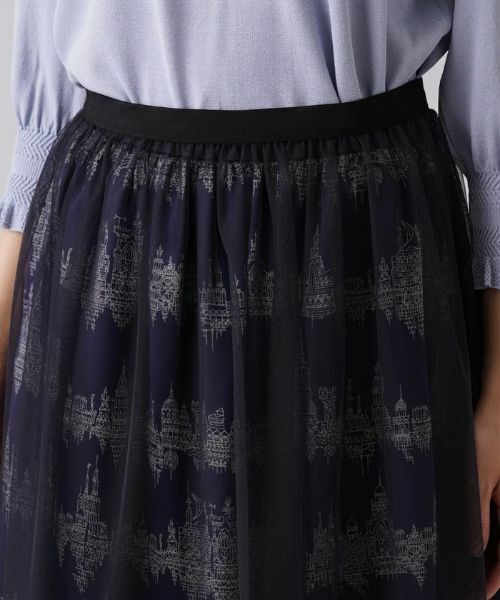 Leilian / レリアン ミニ・ひざ丈スカート | 総柄プリントフレアスカート | 詳細8