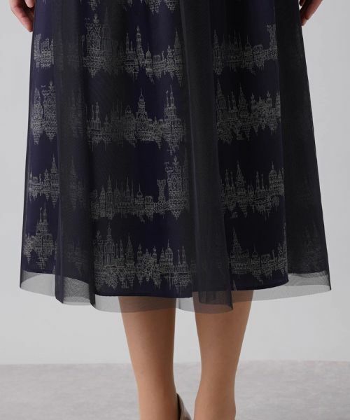 Leilian / レリアン ミニ・ひざ丈スカート | 総柄プリントフレアスカート | 詳細9